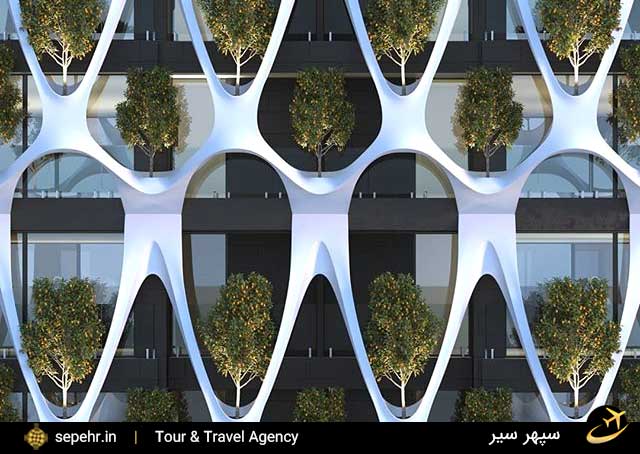 معماری باغ عمودی شیراز- خرید بلیط هواپیما